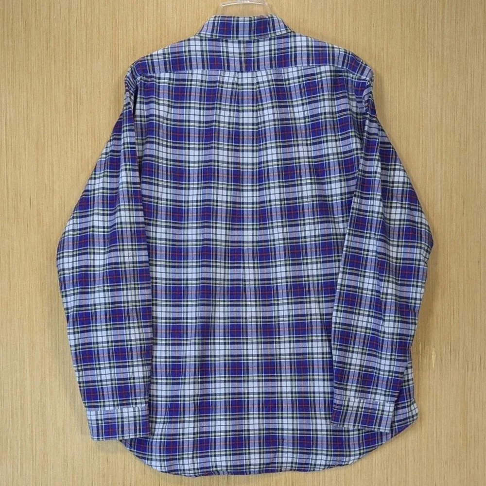 Polo Ralph Lauren Mens XXL Classic Fit Plaid Button Down Shirt Blue White Red